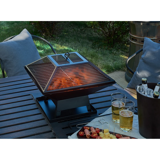 Bumstead 34Cm H x 45Cm W Cast Iron Outdoor Fire Pit with Lid