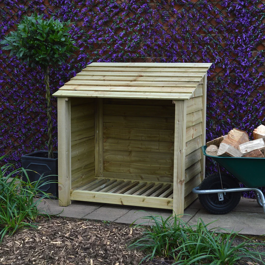 Greetham 4 Ft. W x 3 Ft. D Solid Wood Log Store