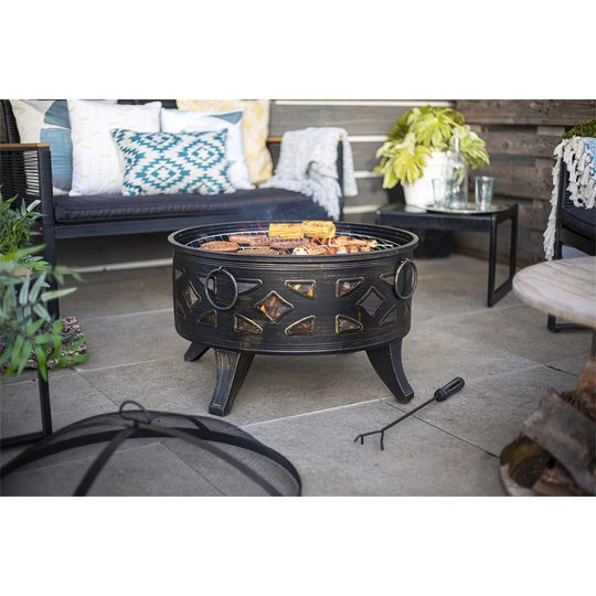 Belles 55Cm H x 66Cm W Stainless Steel Wood Burning Outdoor Fire Pit