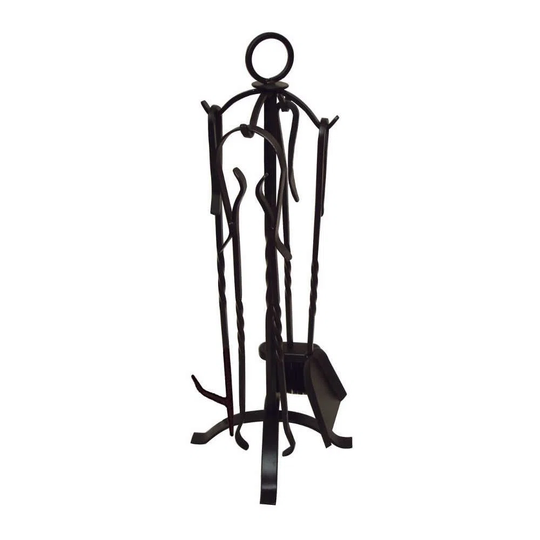Ceallach 4 Piece Iron Fireplace Tool Set