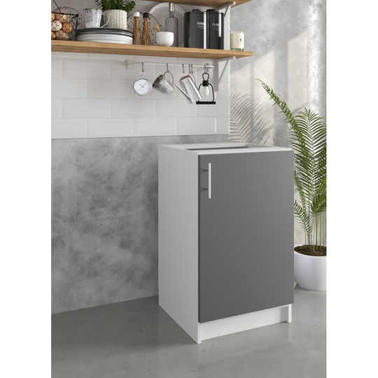 (Kitchen Base Cabinet - 500mm - Base Kitchen Unit - Dark Grey) Kitchen Wall Cabinet Base Cabinet Sink Cupboard