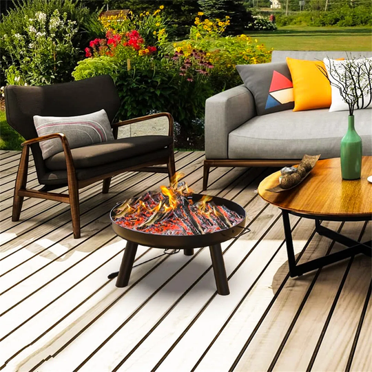 Bulle 28.5Cm H x 68Cm W Steel Wood Burning Outdoor Fire Pit