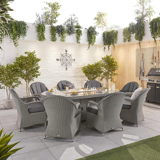 Ansbert 8 Seater Dining Set with Cushions