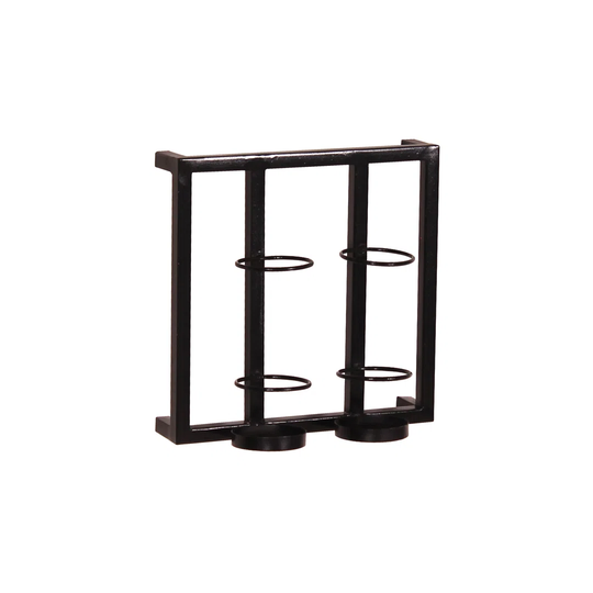Stansbury 2 Bottle Wall Mounted Wine Bottle & Glass Rack in Black