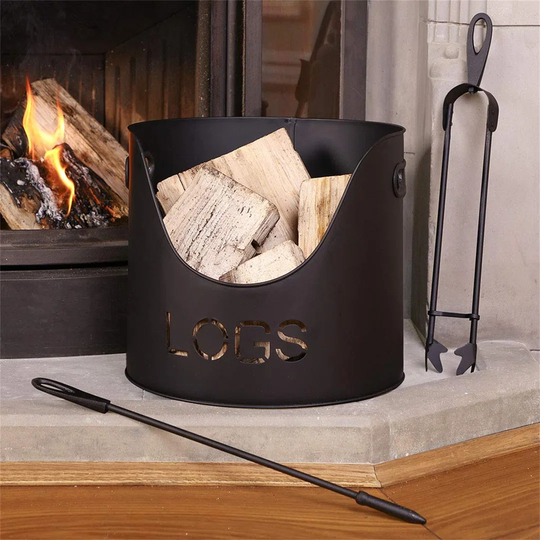 35Cm W Metal Log Rack