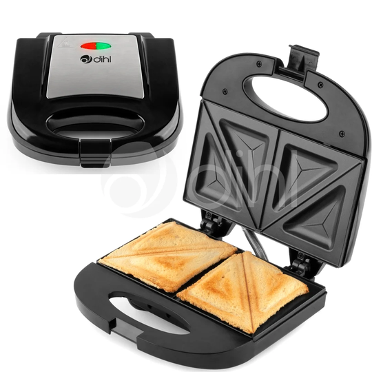 Dihl Double Sandwich Toastie Maker Grill with Cool Touch Lid
