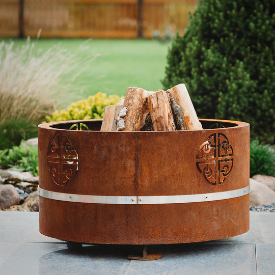 Lucas 33Cm H x 60Cm W Steel Wood Burning Outdoor Fire Pit