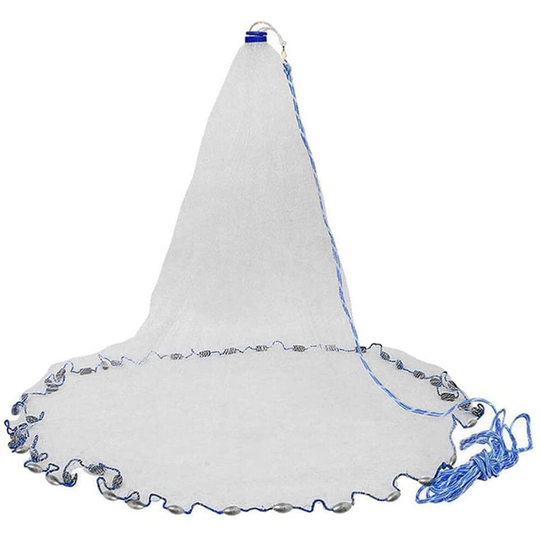 10Ft/3M Fishing Cast Net 5/8 Inch Nylon Mesh with Sinker Bottom for Fishermen