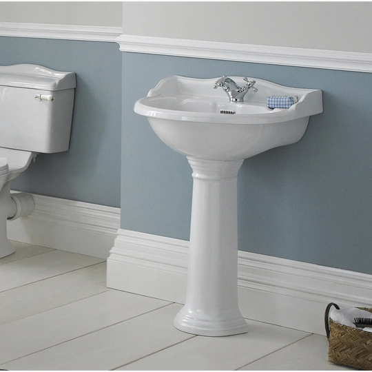 Chancery Vitreous China U-Shaped 500mm Full Pedestal Basin