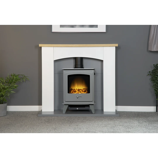 Adam Dorset Electric Stove In Grey