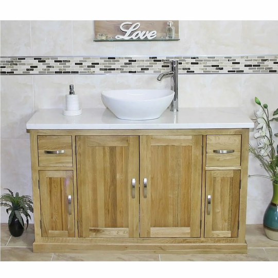Deem Solid Oak 1230mm Free-Standing Vanity Unit