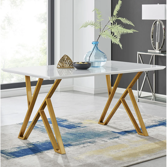 Chowchilla White High Gloss Dining Table