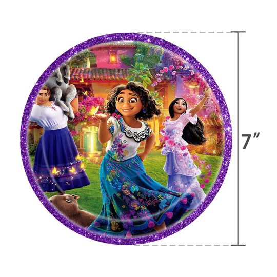 (10 7-inch Plates) Encanto Birthday Party Supplies Backdrop Banner Balloons Topper Cupcake Toppers