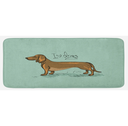 Aubrie Dachshund Detailed Puppy Kitchen Mat