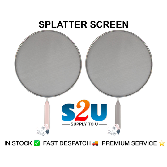 Frying Pan Splatter Screen Guard Round Black Mesh Cover 29cm Grey/Pink