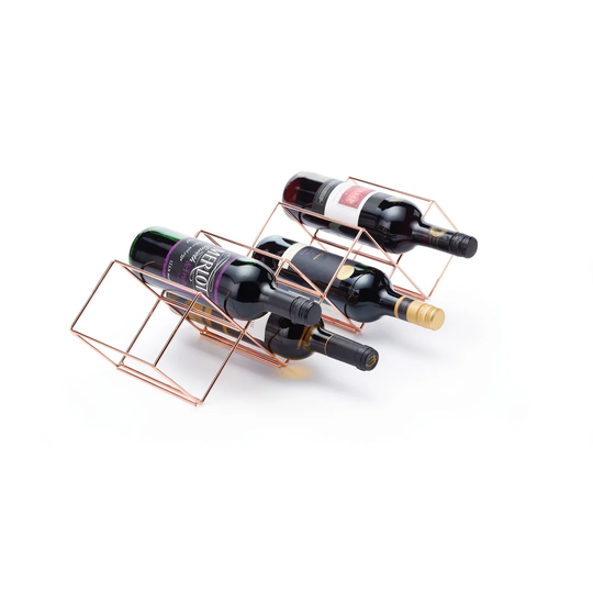 7 Bottle Tabletop/Countertop Wine Bottle Rack in Copper