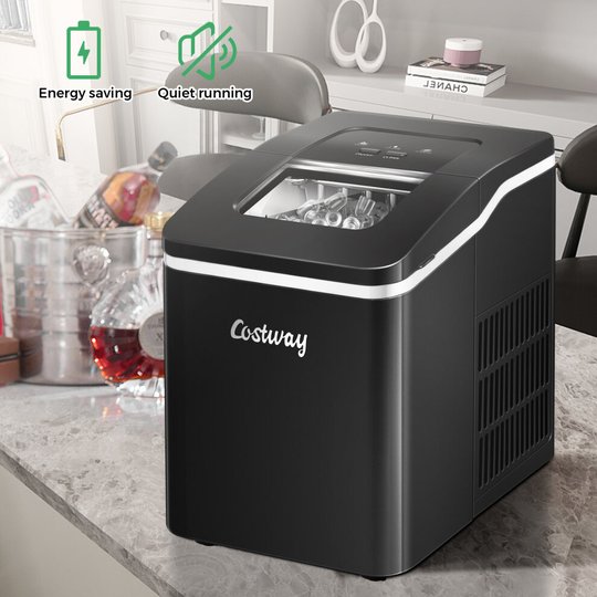 Electric Portable Countertop Ice Maker w/Self-Cleaning Function Scoop