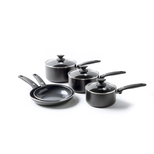 Cambridge Non-Stick Pots And Pans Set, PFAS Free, 5 Piece, Black