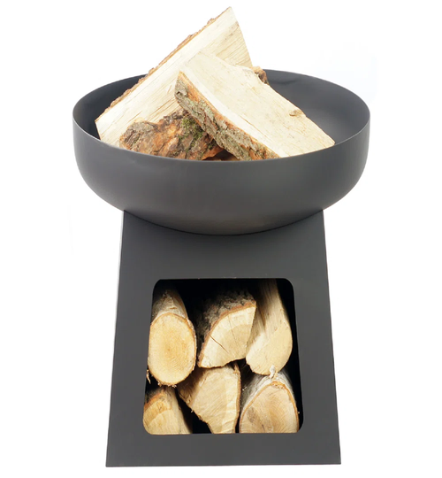 Garden Fire Basket FATANA 60 Cm In Natural Steel