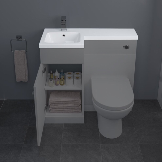 900mm Bathroom Wash Basin Vanity Sink ONLY Left Hand High Quality Resin White