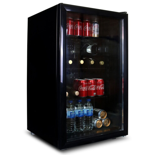 SIA DC1BL 118 Under Counter Drinks Fridge, Beer And Wine Cooler With Glass Door