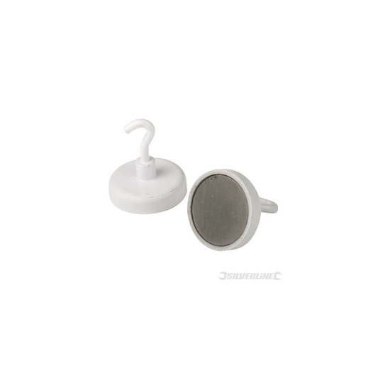 Silverline Magnetic Hooks 2pk 35mm