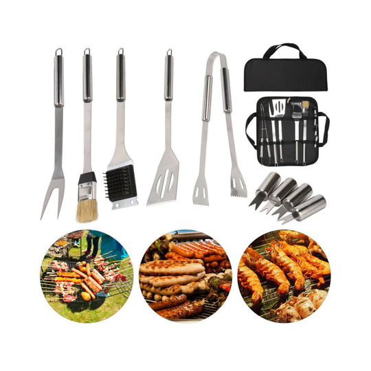9 PCS Stainless Steel BBQ Barbecue Set Outdoor Cooking Grill Tools Kit