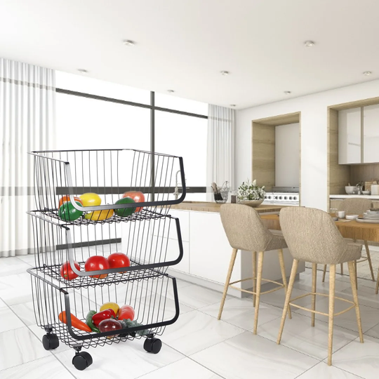 Rolling Metal Basket