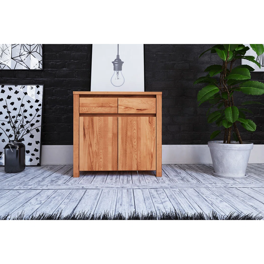 Fugate 80Cm Wide 2 Drawer Oak Wood Sideboard