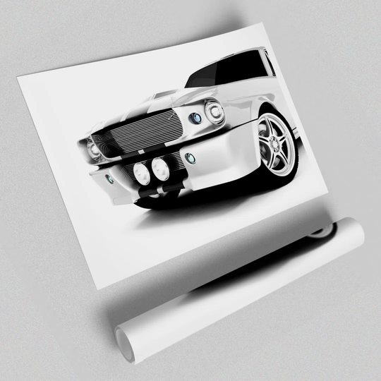 Mustang Grill Transport - Graphic Art Print on Paper