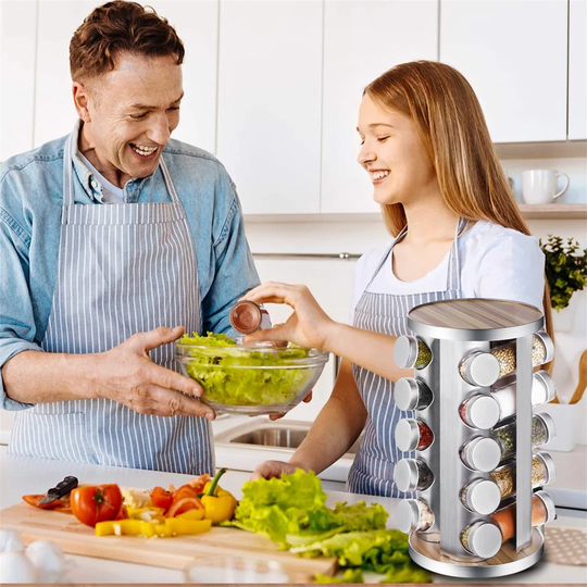 Rotating 20-Jar Free-Standing Spice Rack