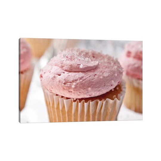 Pink Cupcake - Photograph Print on Canvas