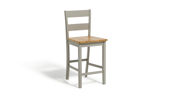 Habitat Chicago Bar Stool - Oak and Grey