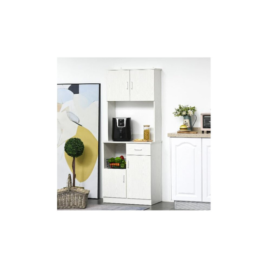 Modern Kitchen Buffet Hutch Pantry Storage Cabinet Microwave Shelf