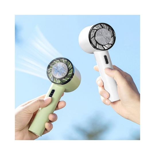 (White) Portable Hand Fan Semiconductor Refrigeration Cooling 2200mAh Battery USB Rechargeable Mini Handheld Fan Air