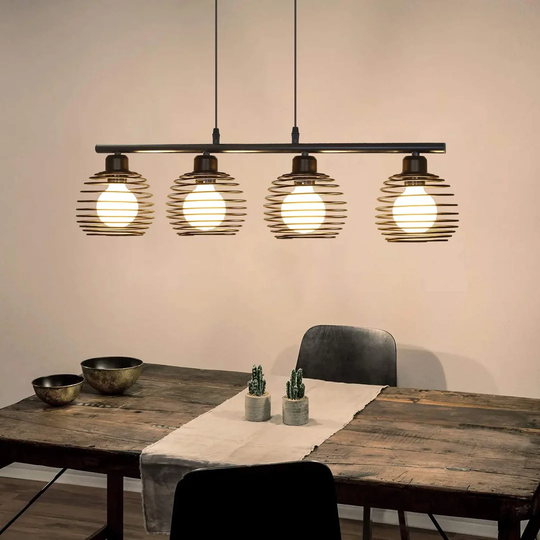 4-Light Kitchen Island Linear Pendant