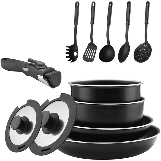 Belfry Kitchen Vermont 9 Pieces Stainless Steel Non Stick Cookware Set