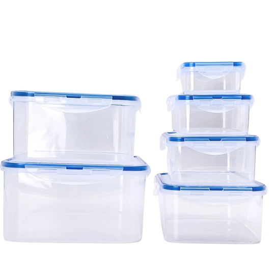 Belfry Kitchen | XXL Frischhaltedosen Set 12-Tlg. | Rechteckig | Klar | Vorratsdosen | Bento-Box | Lunchbox | Aufschnittdose | Brotbox | Brotdose | Wu