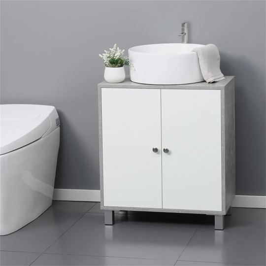 Bathroom Under Sink Cabinet Vanity Unit With Adjustable Shelf Space Saver, White