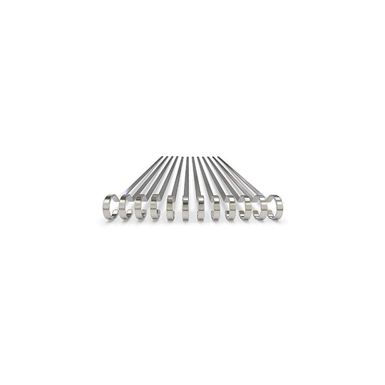 Ram Kebab Vegetable Skewers 12-inch Flat Stainless Steel Skewers Grilling BBQ Stick Skewers Set of 12