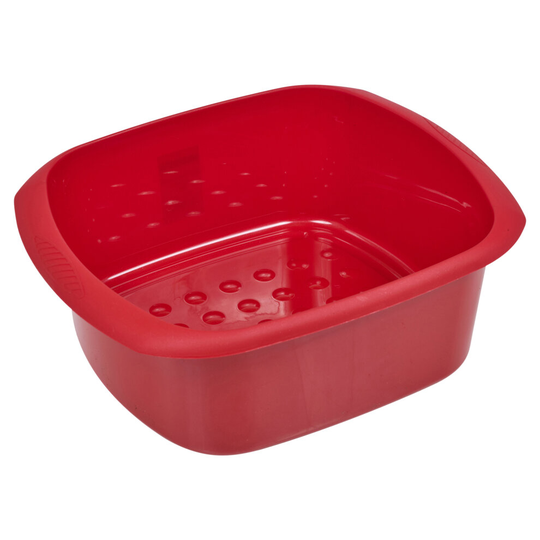 (Glitter Red) 11L Rectangular Stackable Washing Up Bowl Sink