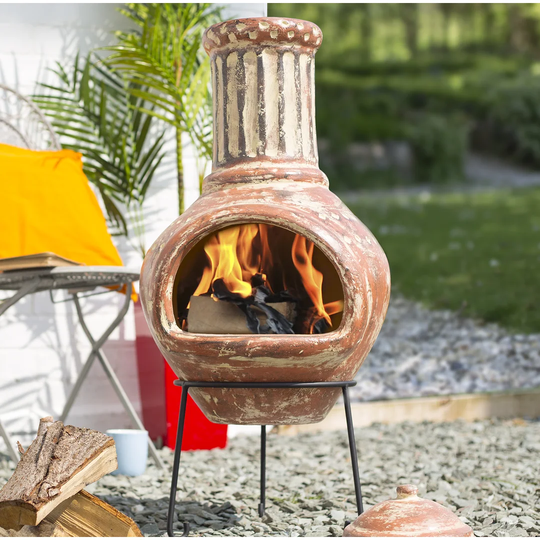 Beyonce Clay Wood Burning Chiminea