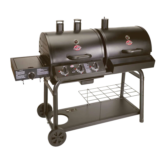 Char-Griller 3 - Burner Free Standing Natural Gas and Charcoal Grill with Side Burner