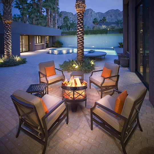 Kimi 39Cm H x 48Cm W Iron Wood Burning Outdoor Fire Pit