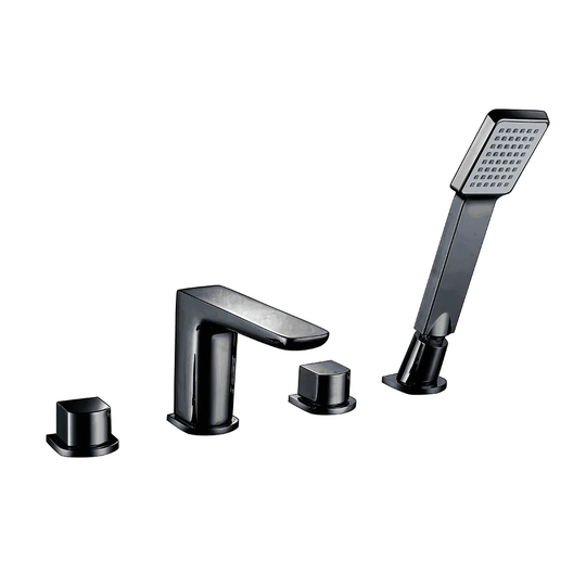 Blk 4 Hole Bath Mixer