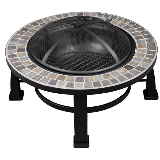49Cm H x 76Cm W Steel Outdoor Fire Pit with Lid