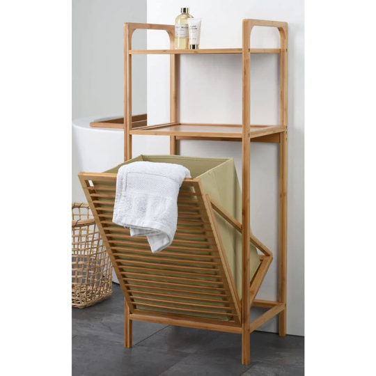 Bamboo Cabinet Laundry Bin