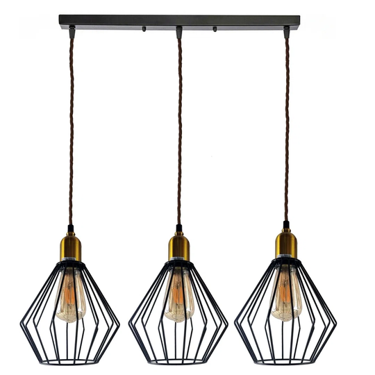 Cianna 3-Light Kitchen Island Geometric Pendant Crystal