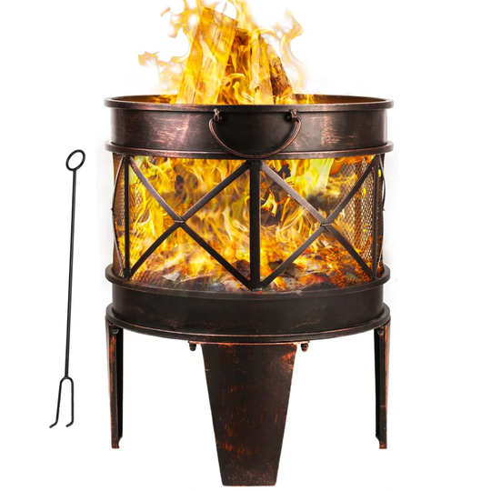 Bulle 58Cm H x 45Cm W Iron Wood Burning Outdoor Fire Pit