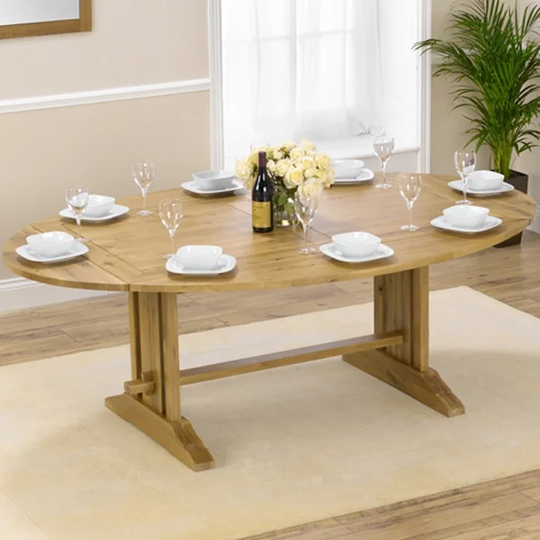 Vantassel Solid Oak Trestle Dining Table